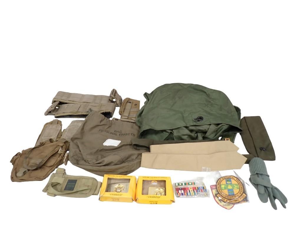 Military Lot including HMLA-369 Gunfighters Poster, Bags, Belts, Medals, Patches etc. (1 of 14)