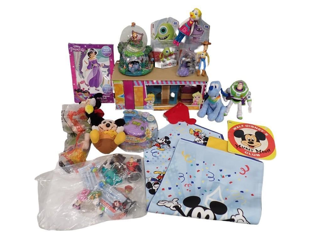 Disney Toys incl Plush, Figures, Mickey Mouse, Toy Story, Pluto, etc: Disney Toys incl Plush, Figures, Mickey Mouse, Toy Story, Pluto, etc All pictures are considered part of the description and should be examined carefully by bidders. Live Auctioneers is now offering L