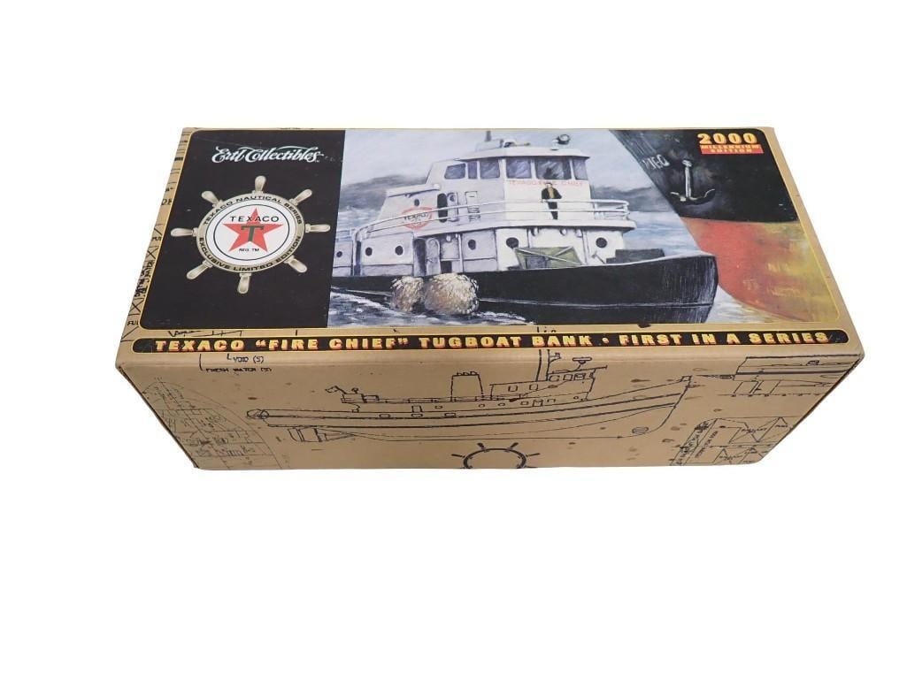 Ertl Texaco Fire Chief Tugboat Bank First in a Series in Original Box (1 of 7)