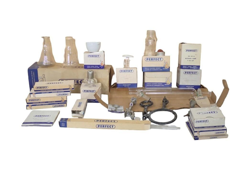 Lot of Perfect Brand Laboratory equipment including Alcohol Lamps and Accessories: Lot of Perfect Brand Laboratory equipment including Alcohol Lamps and Accessories All pictures are considered part of the description and should be examined carefully by bidders. Live Auctioneers is n