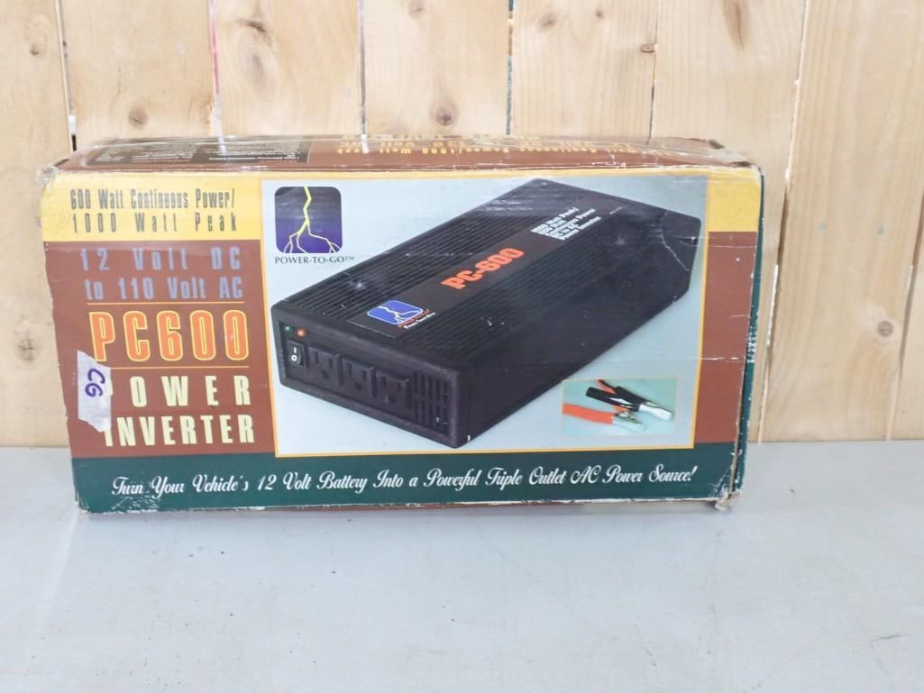 12 Volt DC to AC Power Inverter with Box: 12 Volt DC to AC Power Inverter with Box All pictures are considered part of the description and should be examined carefully by bidders. Live Auctioneers is now offering Live Shipping through them. T