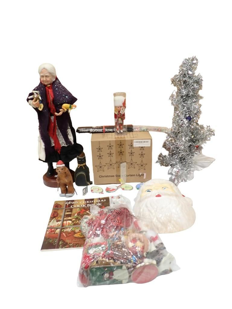 Christmas Decor, etc. Including Nightmare Before Christmas, Cookbook, Blow Mold Wall Hanging Santa: Christmas Decor, etc. Including Nightmare Before Christmas, Cookbook, Blow Mold Wall Hanging Santa, Ornaments, etc. All pictures are considered part of the description and should be examined carefully