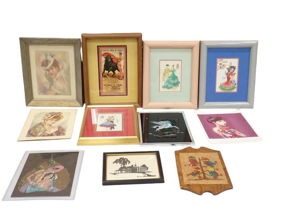 Framed Prints, etc. Including Owls, Ladies, Matador, etc: Framed Prints, etc. Including Owls, Ladies, Matador, etc All pictures are considered part of the description and should be examined carefully by bidders. Live Auctioneers is now offering Live Shipping