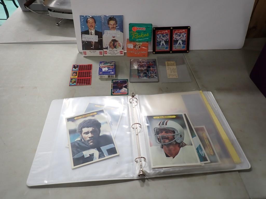 Sports Lot including Juan Gonzalez Rookies, Large Size Vintage Football Cards, Cal Ripken Box Set,: Sports Lot including Juan Gonzalez Rookies, Large Size Vintage Football Cards, Cal Ripken Box Set, Playing Cards, Donruss, Chicago Blackhawks, etc. All pictures are considered part of the description 