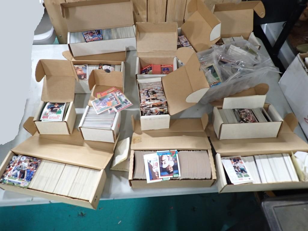 Roughly 23 lbs of sports cards including boxes - Baseball, Football, etc.: Roughly 23 lbs of sports cards including boxes - Baseball, Football, etc. All pictures are considered part of the description and should be examined carefully by bidders. Live Auctioneers is now offer