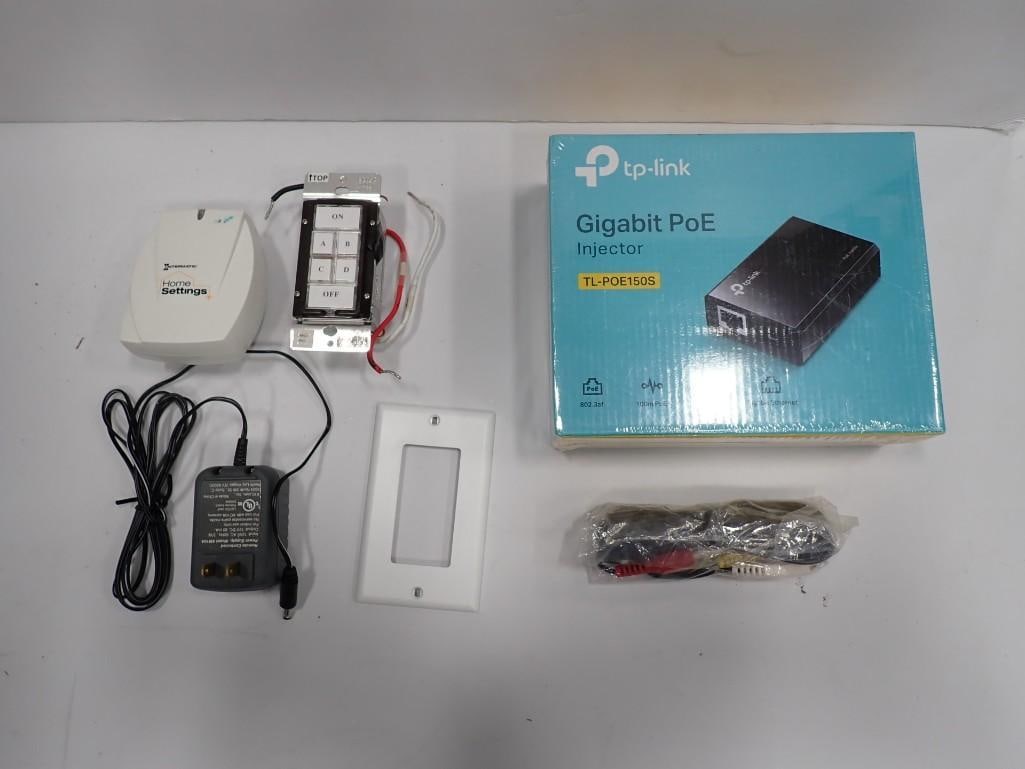 TP-Link TL-POE150S Gigabit PoE Injector with Box, Intermatic Home Settings, Keypad, etc.: TP-Link TL-POE150S Gigabit PoE Power over Ethernet Injector with Box, Intermatic Home Settings, Keypad, etc. All pictures are considered part of the description and should be examined carefully by bid