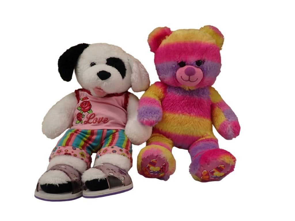 Build-A-Bear Lot - Striped Popsicle Plush Bear and Cookies & Cream Pup with Rose Shirt and Striped: Build-A-Bear Lot - Striped Popsicle Plush Bear and Cookies & Cream Pup with Rose Shirt and Striped Pants All pictures are considered part of the description and should be examined carefully by bid
