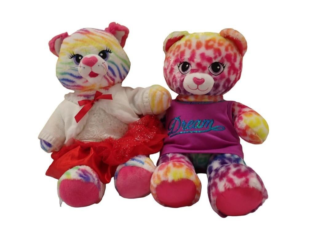 Build-A-Bear Lot - Plush Rainbow Tiger Striped Cat and Rainbow Leopard Print Cat (1 of 6)