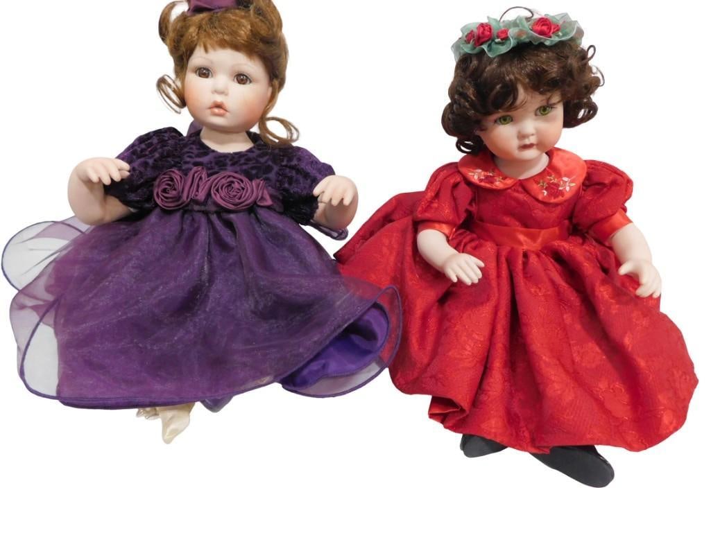 2 Marie Osmond Limited Edition Porcelain Dolls: 2 Marie Osmond Limited Edition Porcelain Dolls All pictures are considered part of the description and should be examined carefully by bidders. Live Auctioneers is now offering Live Shipping through t