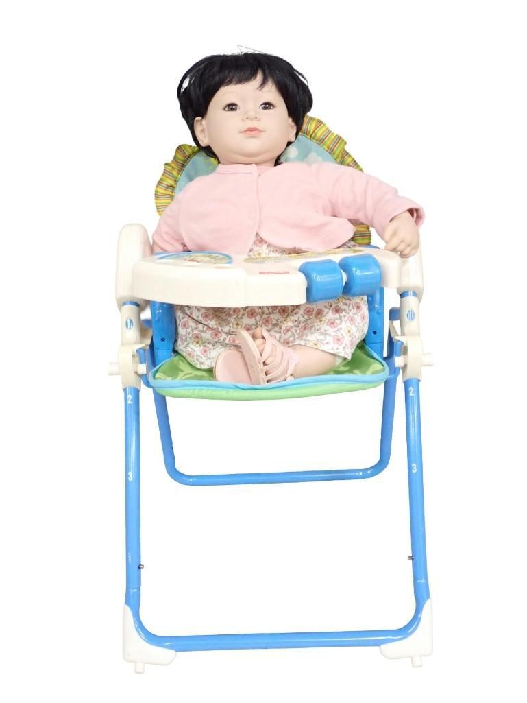 Vinyl and Cloth Artist Baby Doll in a Fisher Price Doll Highchair (1 of 7)