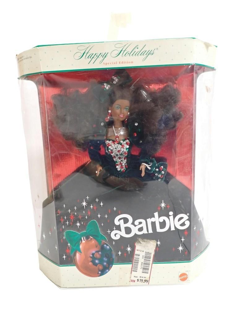 Happy Holidays Barbie Mattel African American 1991 New in Package (1 of 8)