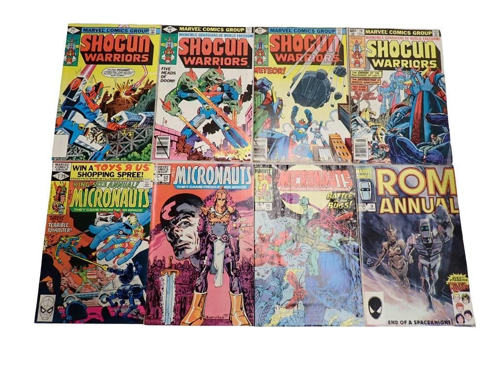 Marvel Comics including Shogun Warriors, Micronauts, Rom Annual: Marvel Comics including Shogun Warriors, Micronauts, Rom Annual All pictures are considered part of the description and should be examined carefully by bidders. Live Auctioneers is now offering Live