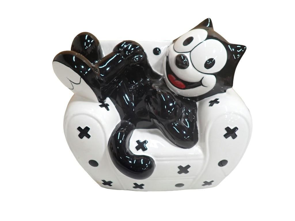 Felix the Cat Clay Art Cookie Jar - there is significant damage - see all pictures (1 of 10)