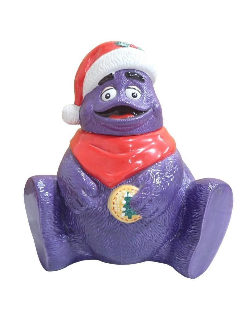 Vintage McDonald's 1997 Grimace Ceramic Cookie Jar: Vintage McDonald's 1997 Grimace Ceramic Cookie Jar All pictures are considered part of the description and should be examined carefully by bidders. Live Auctioneers is now offering Live Shipping