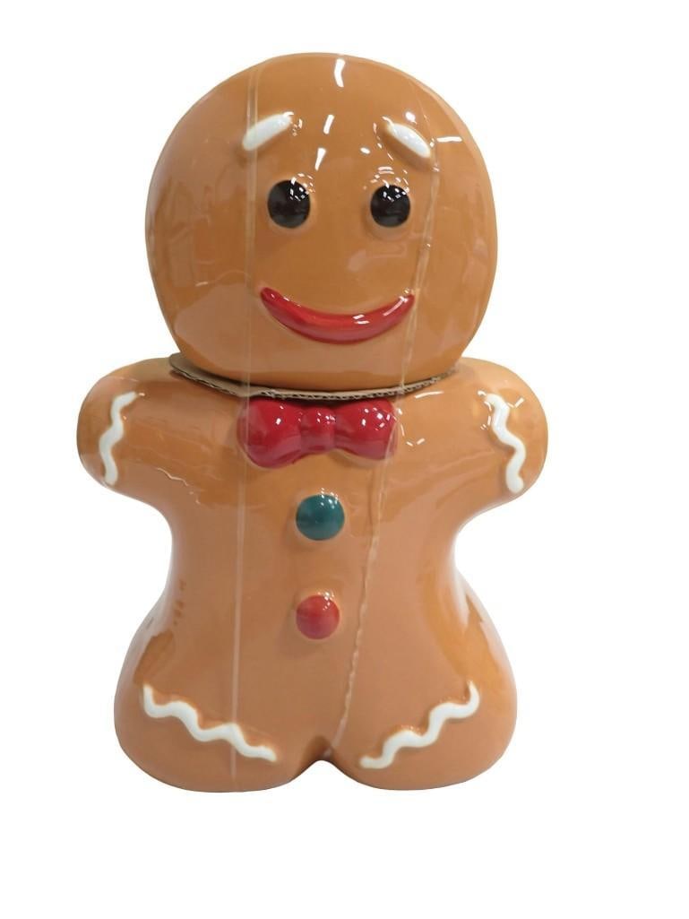 Ceramic Gingerbread Man Holiday Time Cookie Jar (1 of 8)