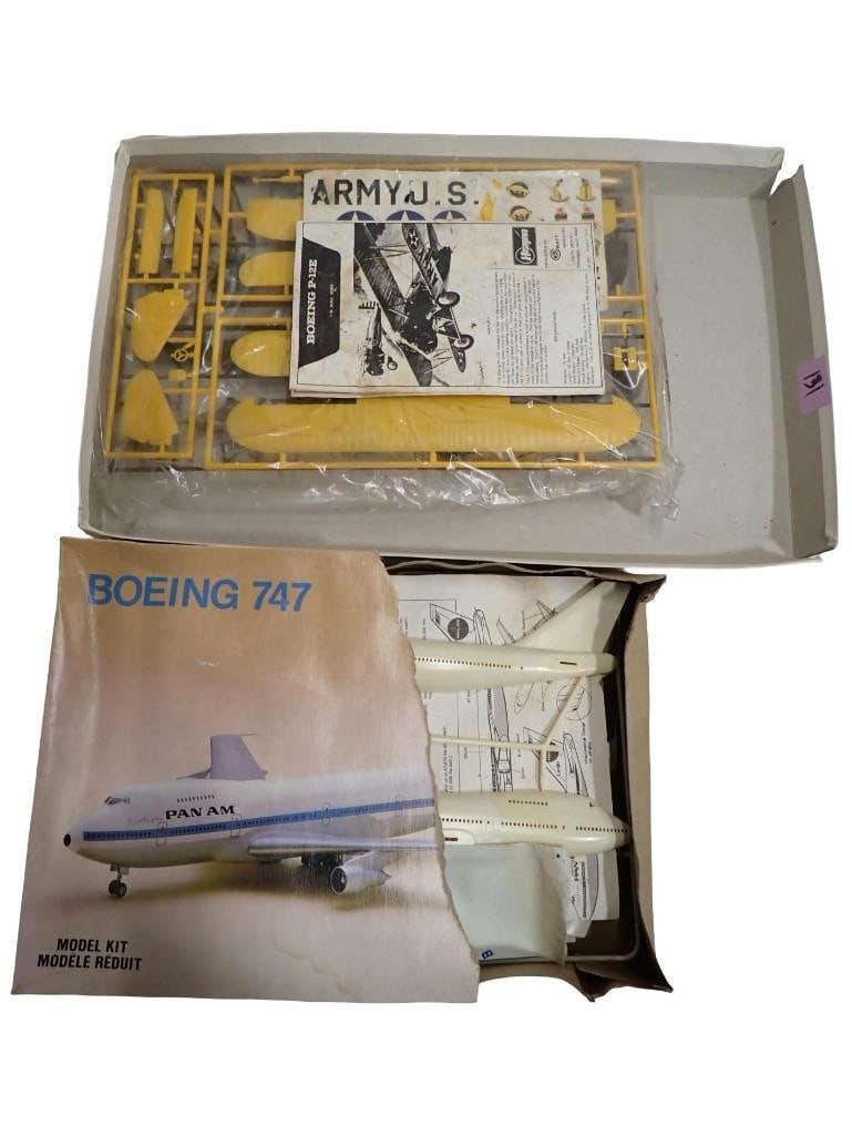 Model Kits including Boeing 747 Jet Airplane, and Boeing P-12E Hasegawa (1 of 12)