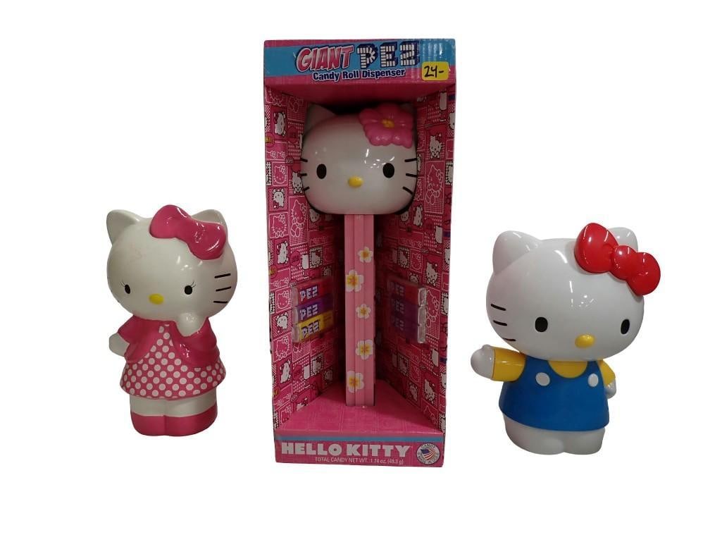 Hello Kitty Lot including Large Pez Dispenser and Piggy Bank and Waving Figure (1 of 9)