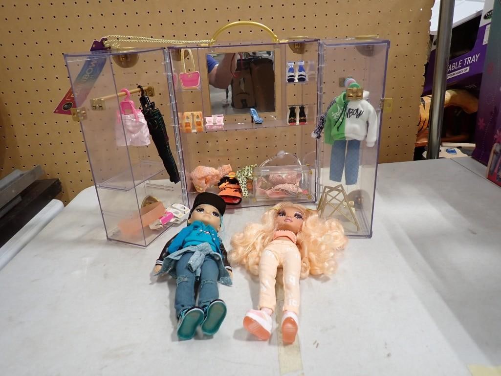Rainbow High Deluxe Fashion Closet portable acrylic doll playset and some Dolls, etc. (1 of 13)