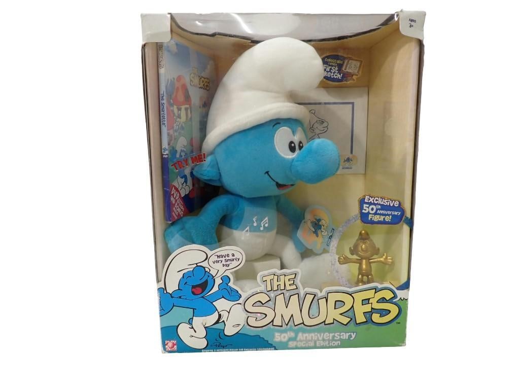 Smurf Plush - 50th Anniversary Special Edition with Exclusive Figure and DVD - New in Package (1 of 9)