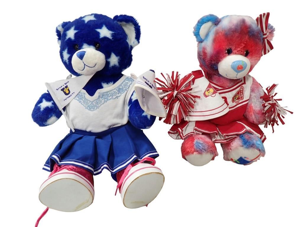 Two Plush Build a Bear including Blue Cheerleader and Red Pom Pon (1 of 11)