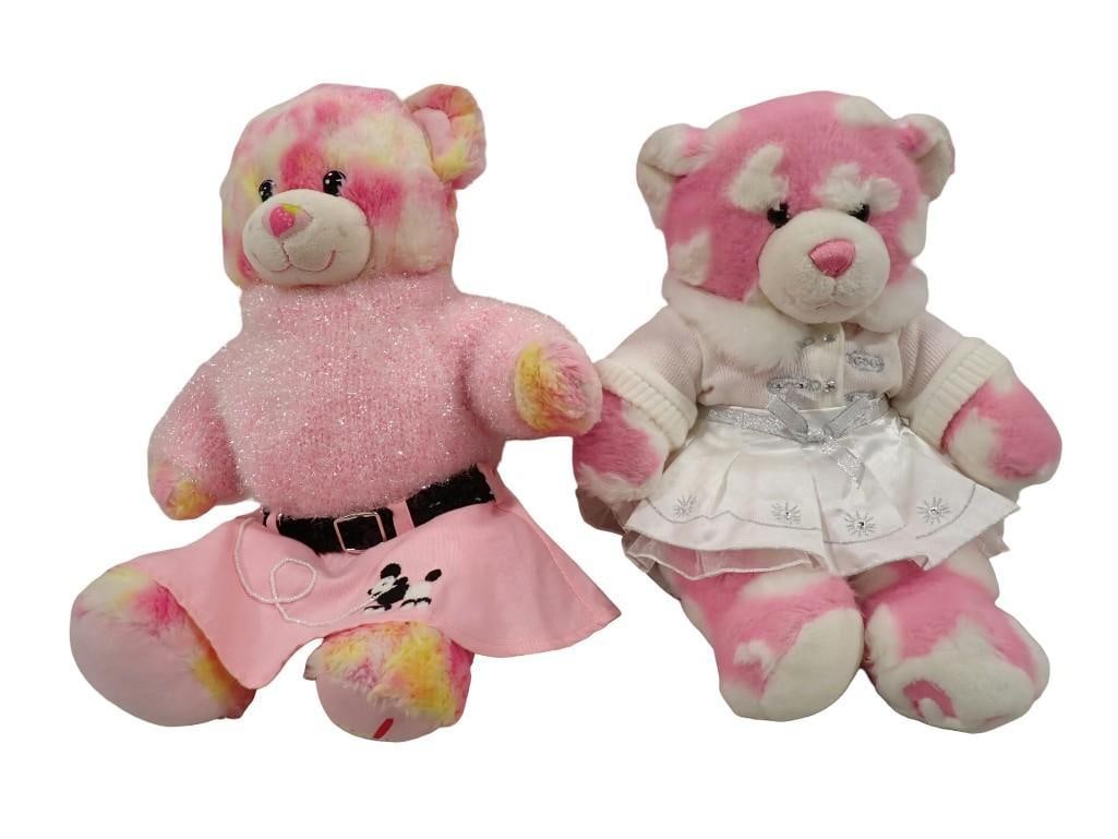 Two Plush Build A Bear Teddy Bears including Poodle Skirt and Pink Tie-Dye (1 of 9)