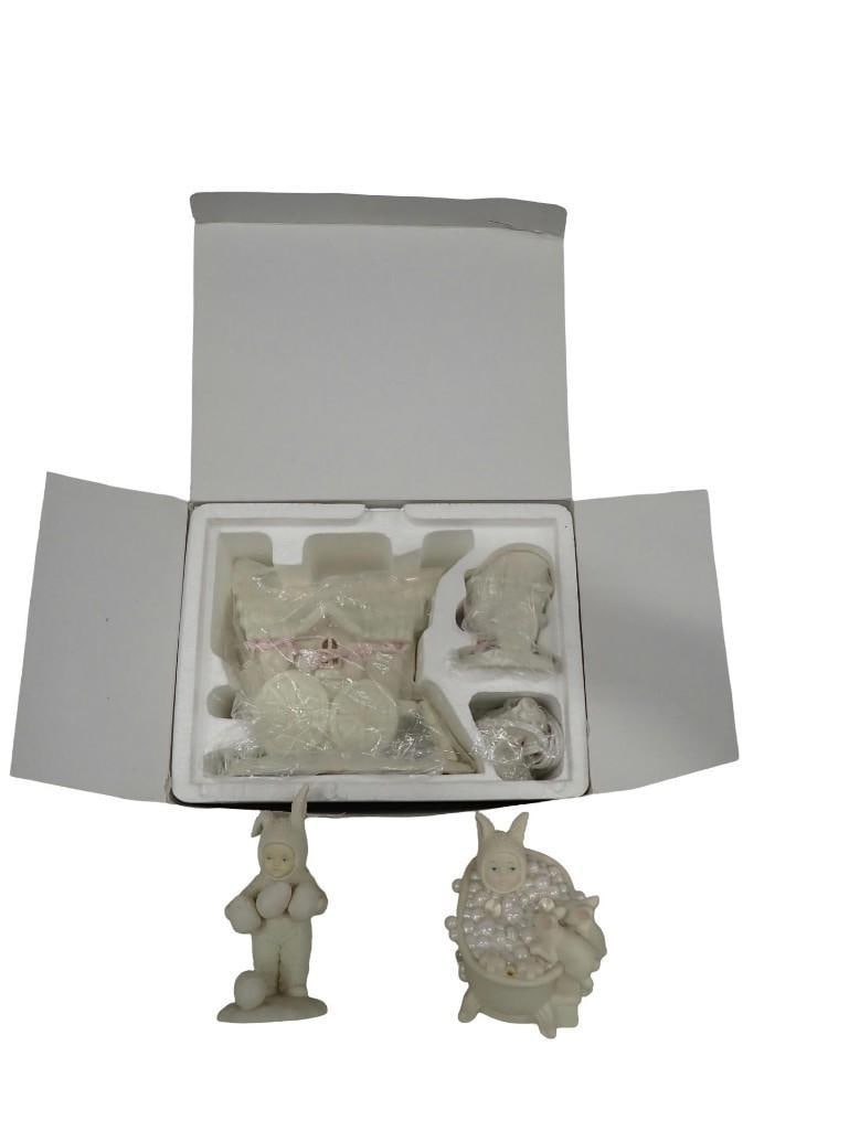 Department 56 Snowbabies Bisque Porcelain Lot including Springtime Stories "My Woodland Wagon" w/box (1 of 15)