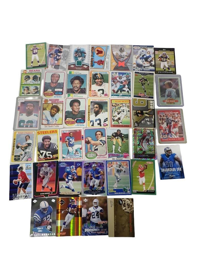 Football Cards including Vintage - Terry Bradshaw, Lynn Swann, Adrian Peterson, Mean Joe Greene, etc (1 of 10)
