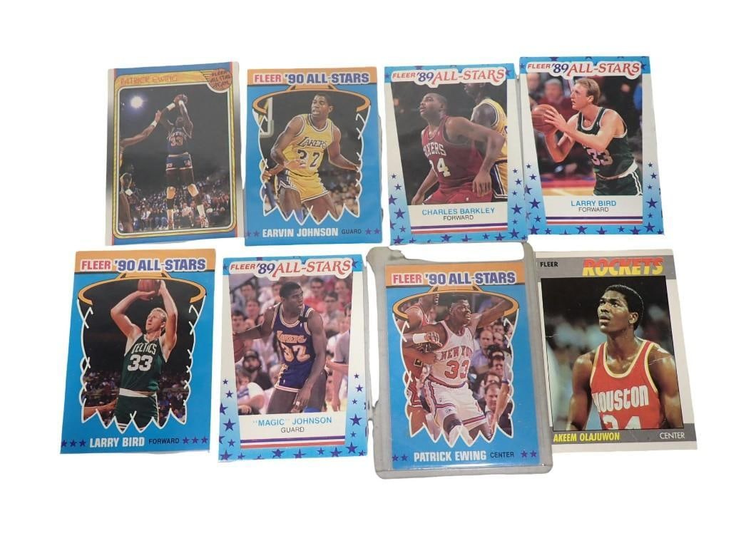 Vintage Basketball Cards including Magic Johnson, Patrick Ewing, Larry Bird, Akeem Olajuwon (1 of 11)