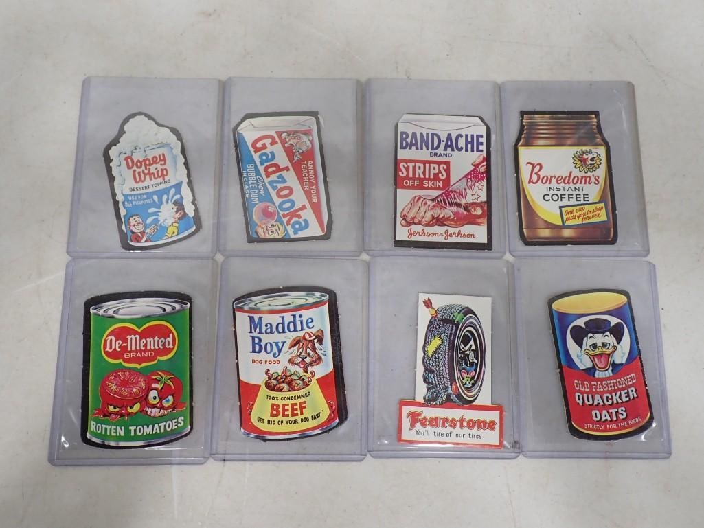 Vintage Topps Wacky Packs including Quacker Oats, De-Mented Rotten Tomatoes, Band-Ache, Gadzooka, (1 of 7)