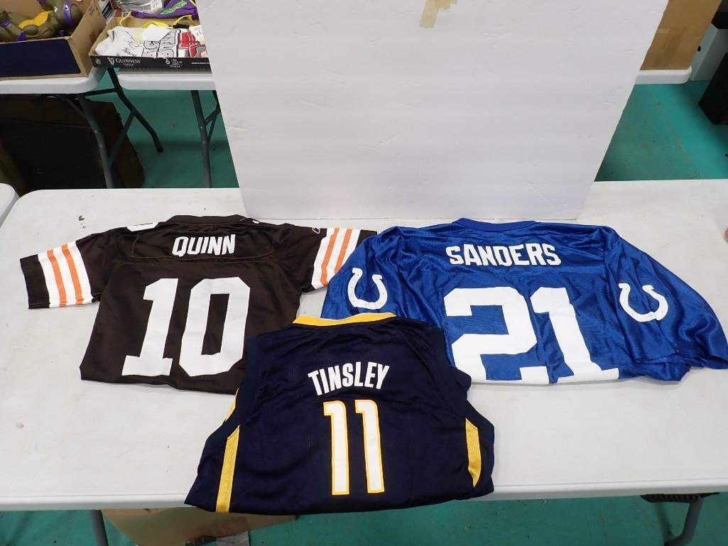 3 Sports Jerseys including Jamaal Tinsley Basketball, Bob Sanders Football, Brady Quinn (1 of 20)