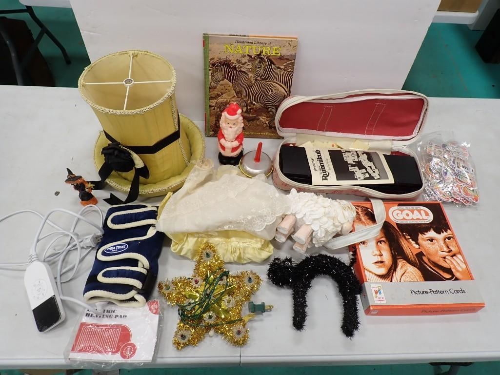 Misc. Lot including Christmas and Holiday Decor, Heating Pad, Mini Pride Signs, etc. (1 of 15)