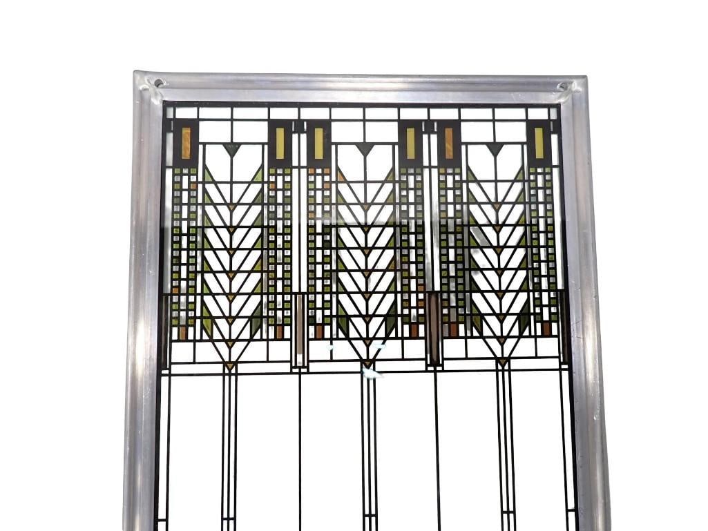 Vintage Frank Lloyd Wright Window / Sun Catcher Stained Glass "Tree of Life Design" Wall Hanging - 2