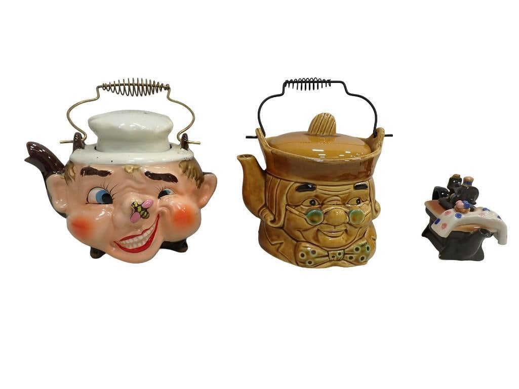 Vintage Toby Teapot / Ben Franklin, Tilso 1950's Japan Chef with Bee on Nose Teapot (1 of 11)