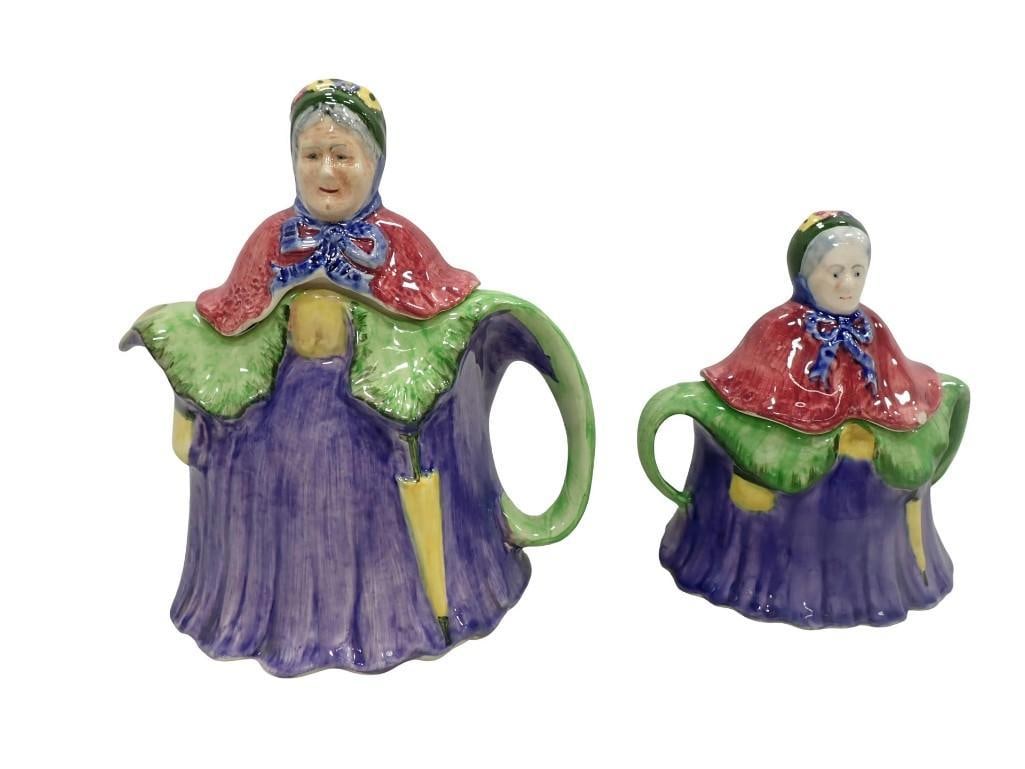 Vintage Porcelain Little Old Lady Teapot or Creamer and Sugar: Vintage Porcelain Little Old Lady Teapot or Creamer and Sugar All pictures are considered part of the description and should be examined carefully by bidders. Live Auctioneers is now offering Live