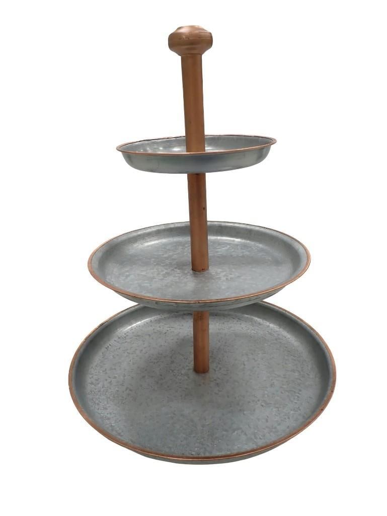 3 Tier Serving Tray with Galvanized Aluminum and Copper (1 of 6)