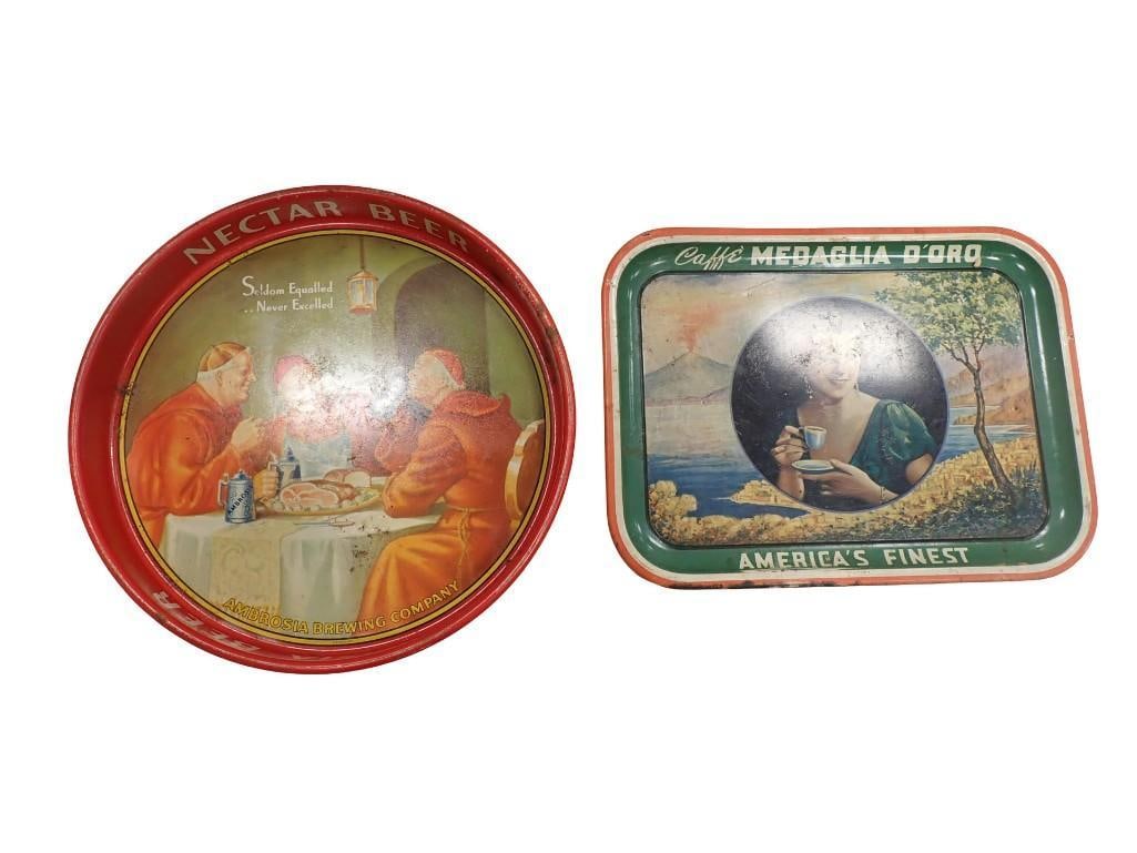 Vintage Beer and Coffee Trays - Nectar Beer Ambrosia Brewing and Caffe Medaglia D'Oro (1 of 7)