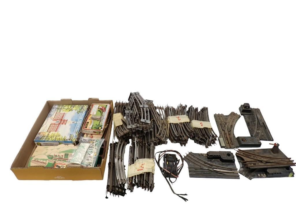 Model Train Accessory Lot including O Scale Track and switches, Plasticville Buildings (1 of 16)