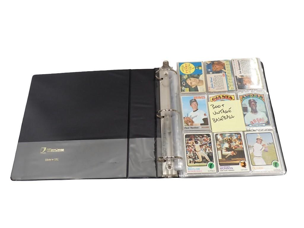 Binder of 300+ Vintage Baseball Cards in binder sleeves: Binder of 300+ Vintage Baseball Cards in binder sleeves All pictures are considered part of the description and should be examined carefully by bidders. Live Auctioneers is now offering Live