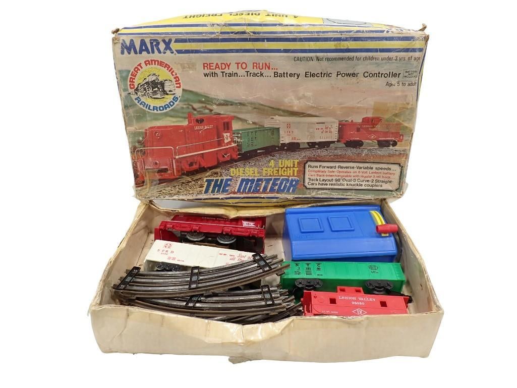 Vintage Marx 4 unit Diesel Freight The Meteor Train Set - Comes with everything as shown (1 of 11)