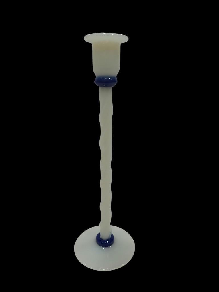 Fry Foval Glass Candle Sticks - Roughly 14" Tall: Fry Foval Glass Candle Sticks - Roughly 14" Tall All pictures are considered part of the description and should be examined carefully by bidders. Live Auctioneers is now offering Live Shipping