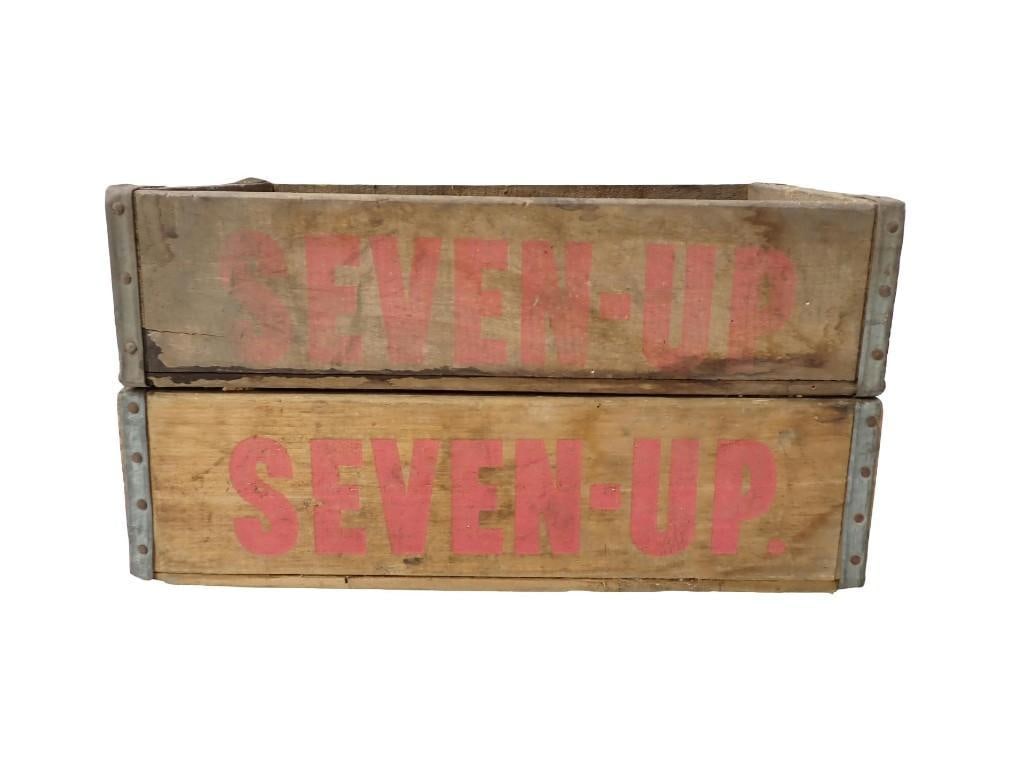 Two Vintage 7-Up Wooden Crates (1 of 6)