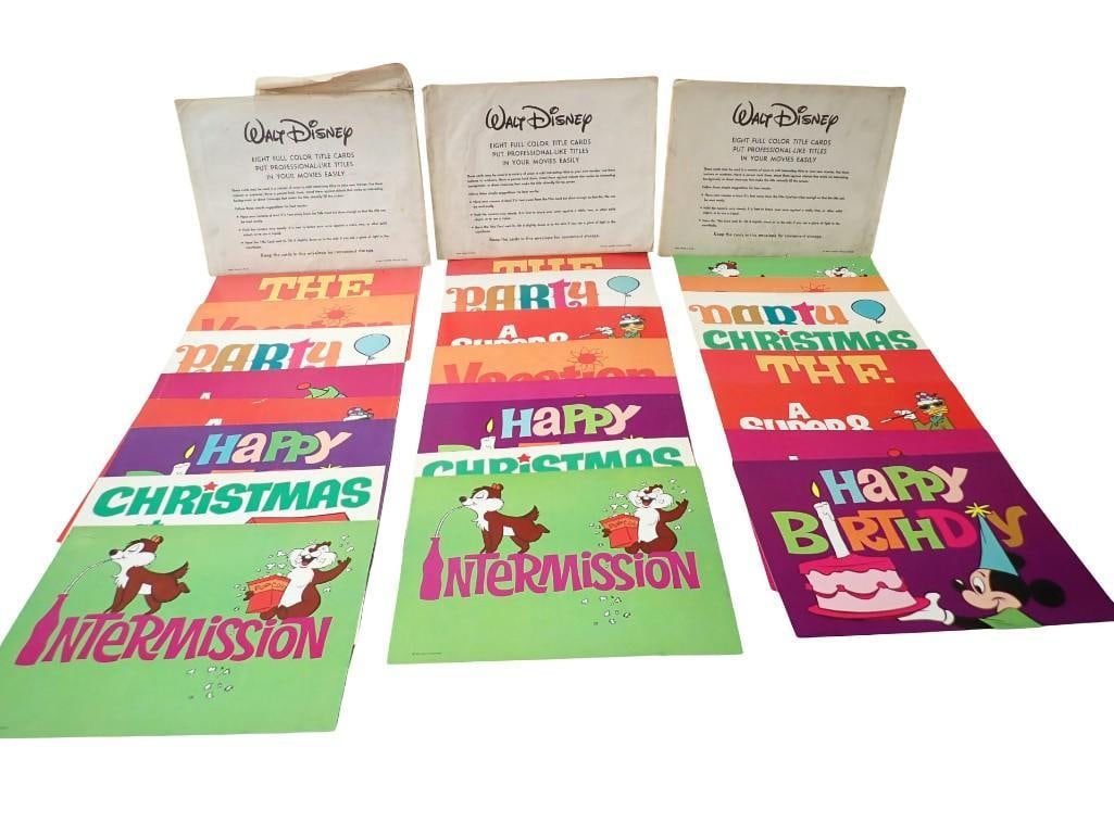 Vintage Walt Disney Super 8 Full Color Title Cards: Vintage Walt Disney Super 8 Full Color Title Cards All pictures are considered part of the description and should be examined carefully by bidders. Live Auctioneers is now offering Live Shipping throu