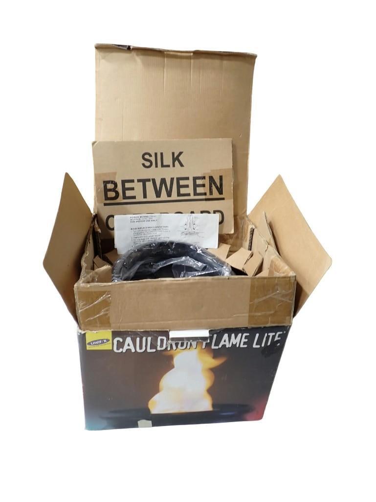 Lite F/X Cauldron Flame Lite with Box - Halloween Decor: Lite F/X Cauldron Flame Lite with Box - Halloween Decor All pictures are considered part of the description and should be examined carefully by bidders. Live Auctioneers is now offering Live Shipping