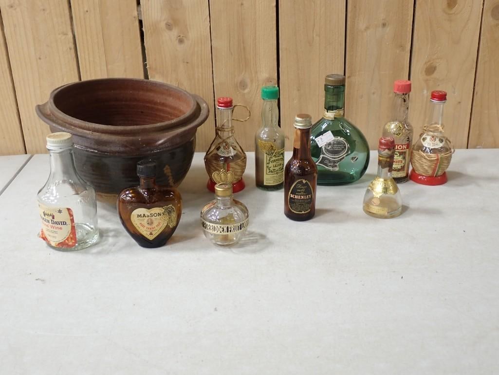 Vintage Liquor Bottles and a Signed Pottery Vase / Bowl (1 of 8)