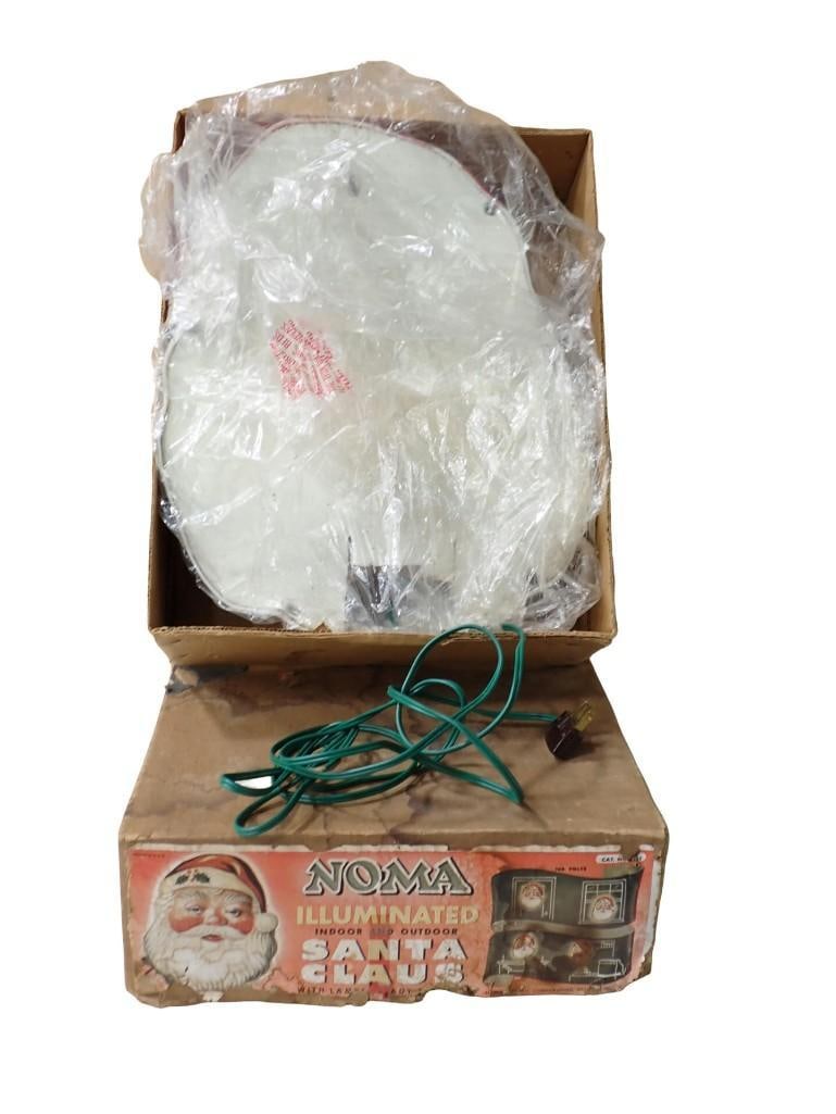 Vintage NOMA illuminated blow mold Santa Claus face wall decoration with Box - Circa 1950's or 60's - 3