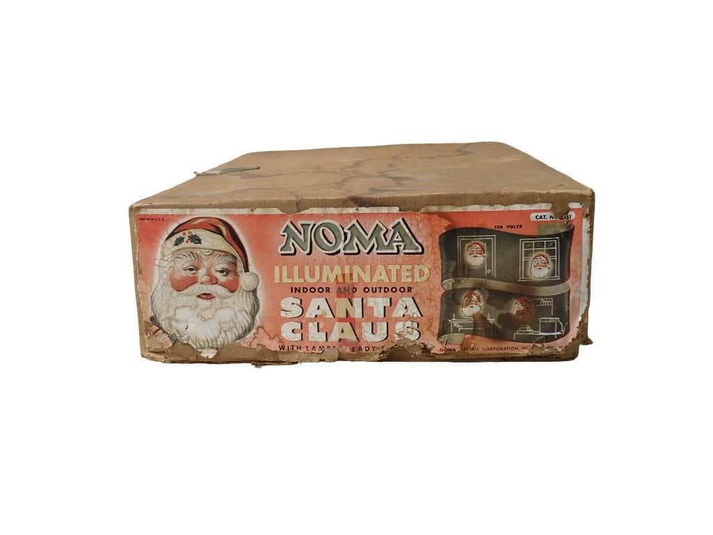 Vintage NOMA illuminated blow mold Santa Claus face wall decoration with Box - Circa 1950's or 60's - 4