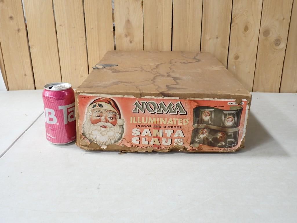 Vintage NOMA illuminated blow mold Santa Claus face wall decoration with Box - Circa 1950's or 60's - 8