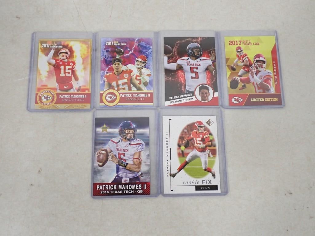 Patrick Mahomes Football Cards including Rookie and College: Patrick Mahomes Football Cards including Rookie and College All pictures are considered part of the description and should be examined carefully by bidders. Live Auctioneers is now offering Live