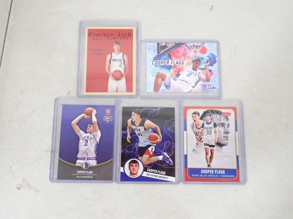 Cooper Flagg Basketball Cards including: Cooper Flagg Basketball Cards including All pictures are considered part of the description and should be examined carefully by bidders. Live Auctioneers is now offering Live Shipping through them.