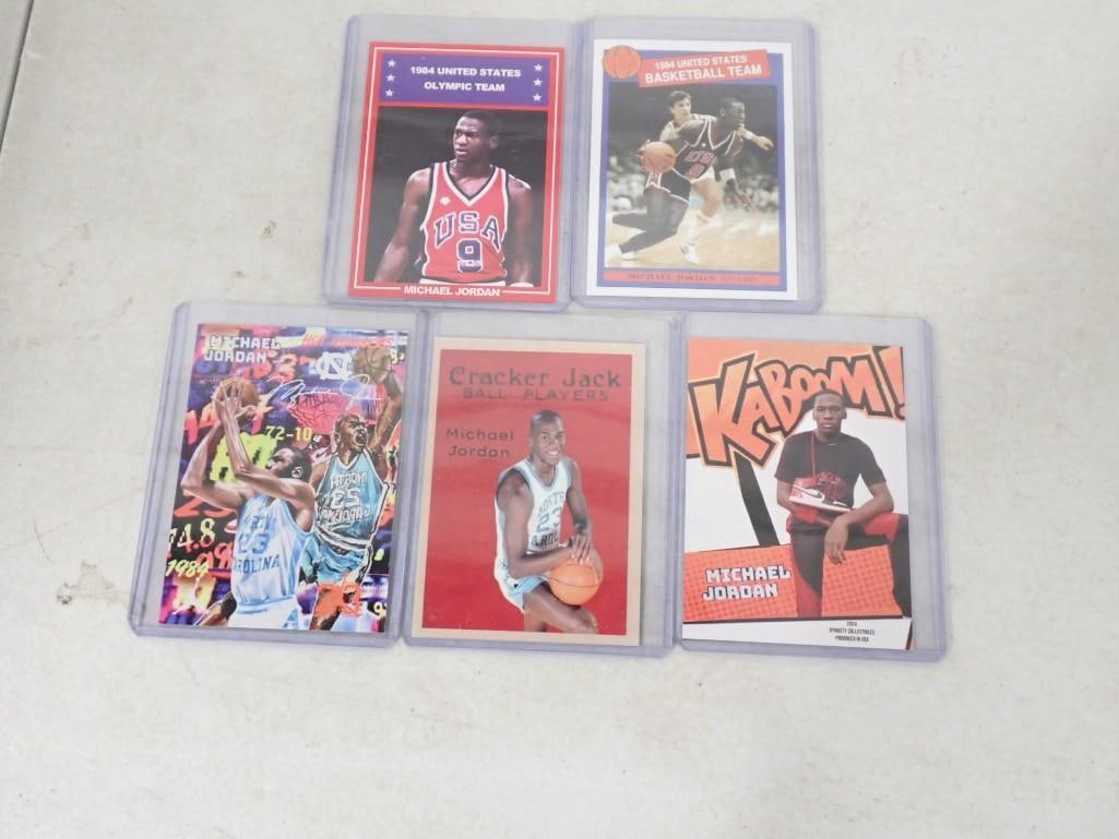 Michael Jordan Basketball Cards including North Carolina Cracker Jack Ball Players, 1984 Olympics (1 of 3)